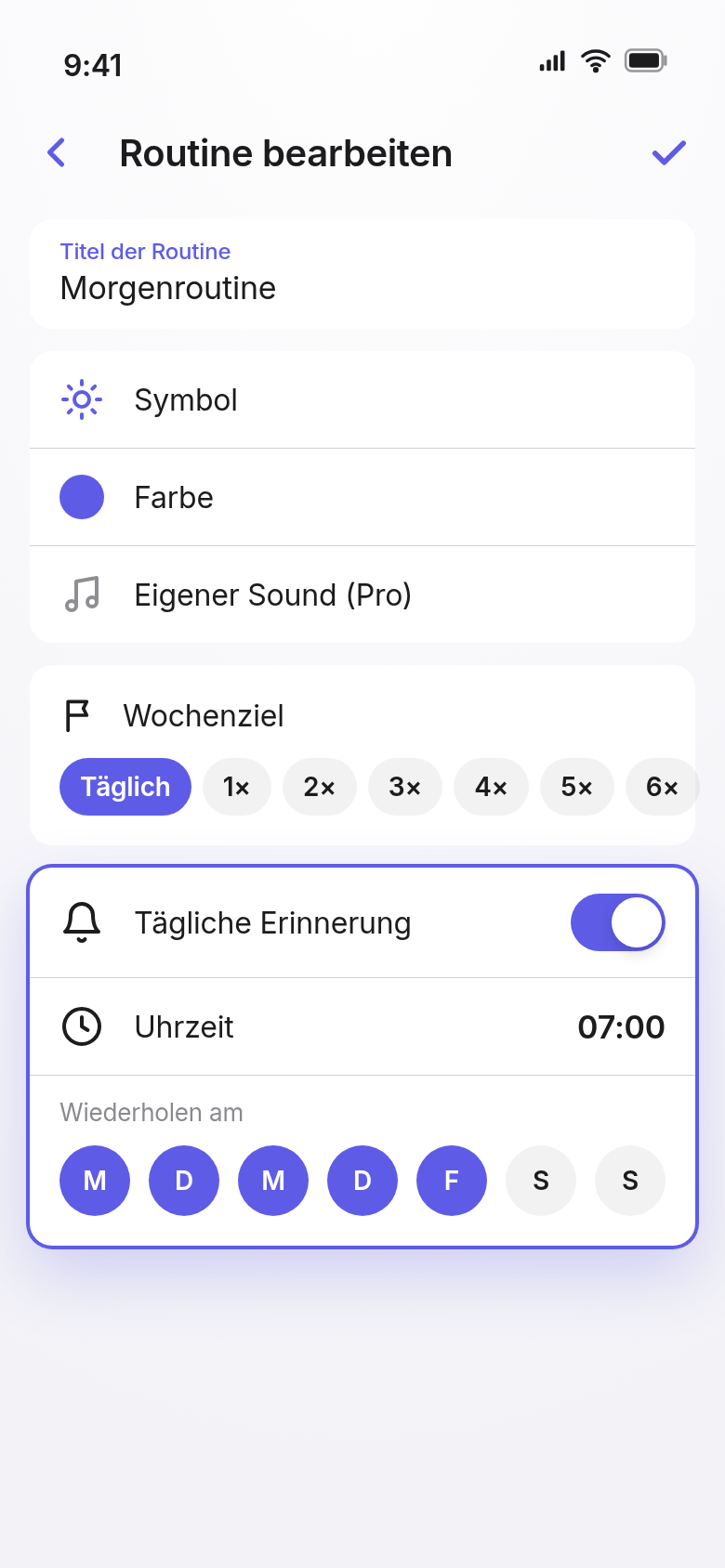 Erinnert dich rechtzeitig.