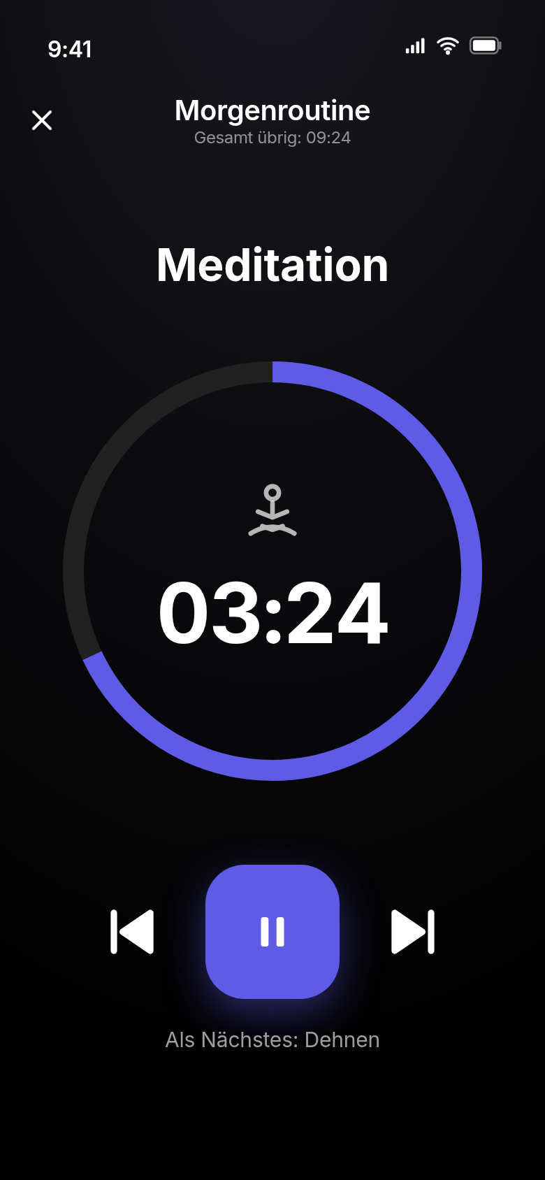 Ein Schritt. Ein Timer.